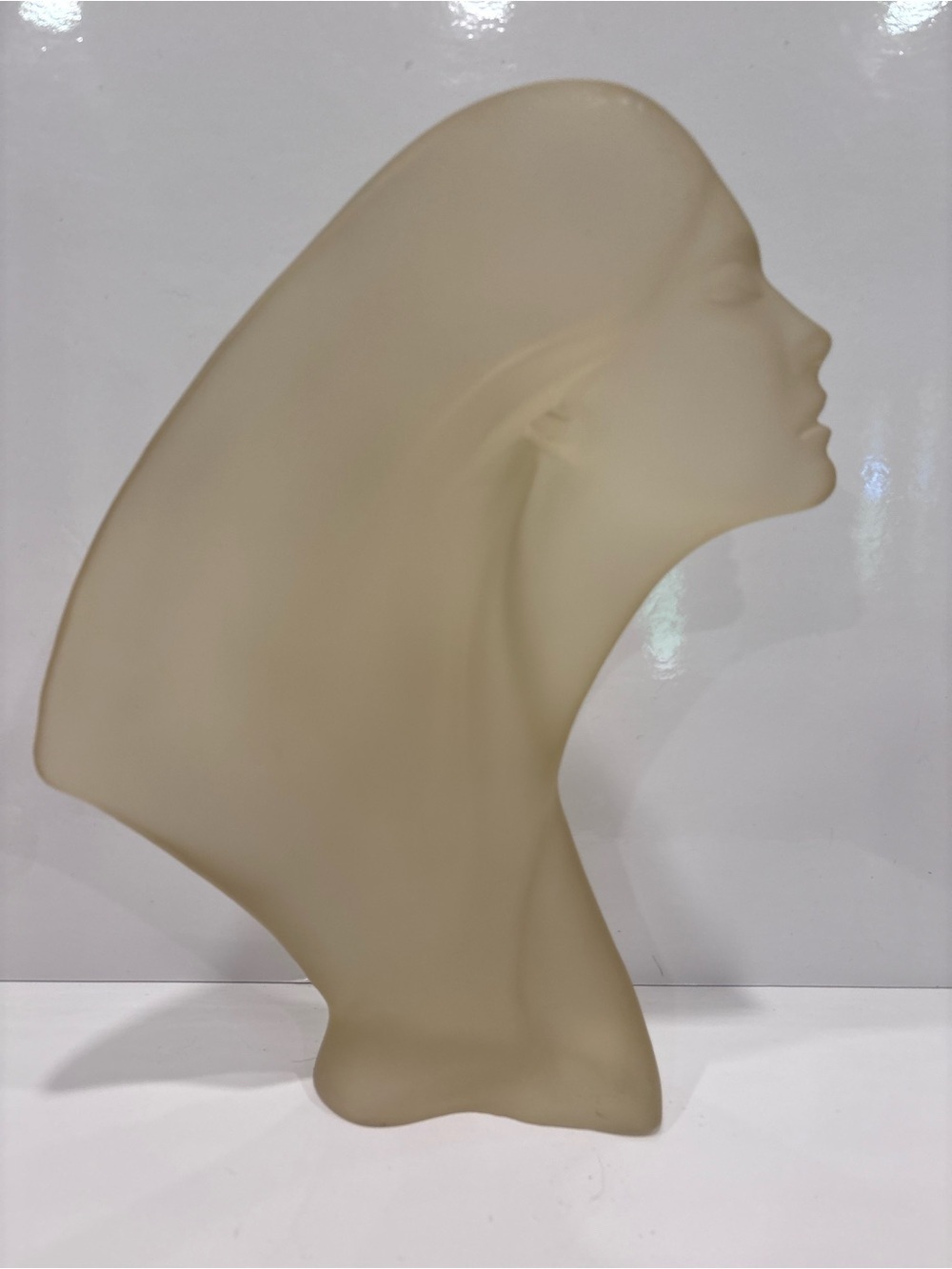 Vintage 1980 Austin Productions Frosted Lucite Art Deco stargazer- Fisher